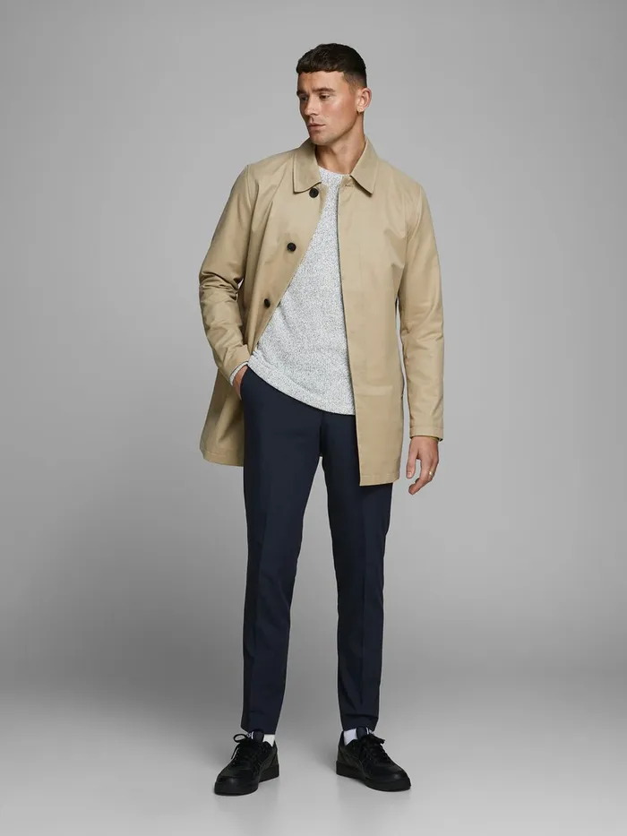 Jackets JACK and JONES Mens HIDDEN PLACKET JACKET Beige Classic Twill Beige