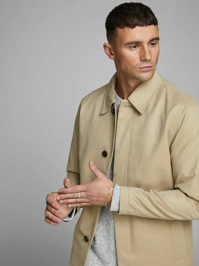 Jackets JACK and JONES Mens HIDDEN PLACKET JACKET Beige Classic Twill Beige