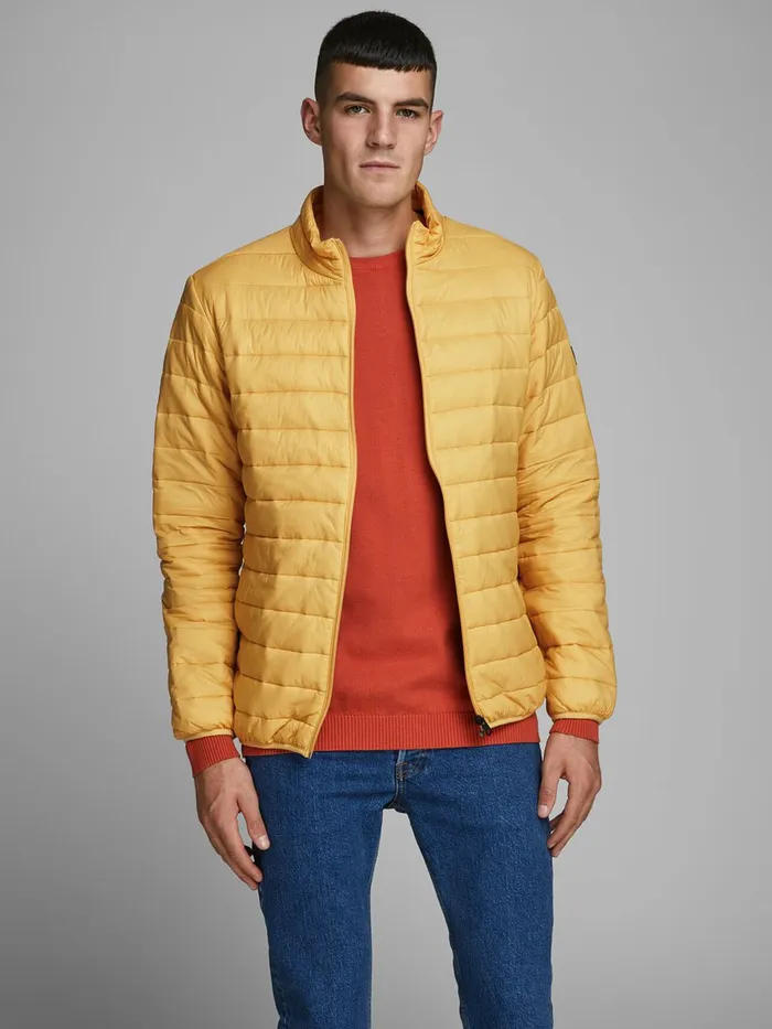 Jackets JACK and JONES Mens HIGH COLLAR PUFFER JACKET Yellow Yolk Yellow
