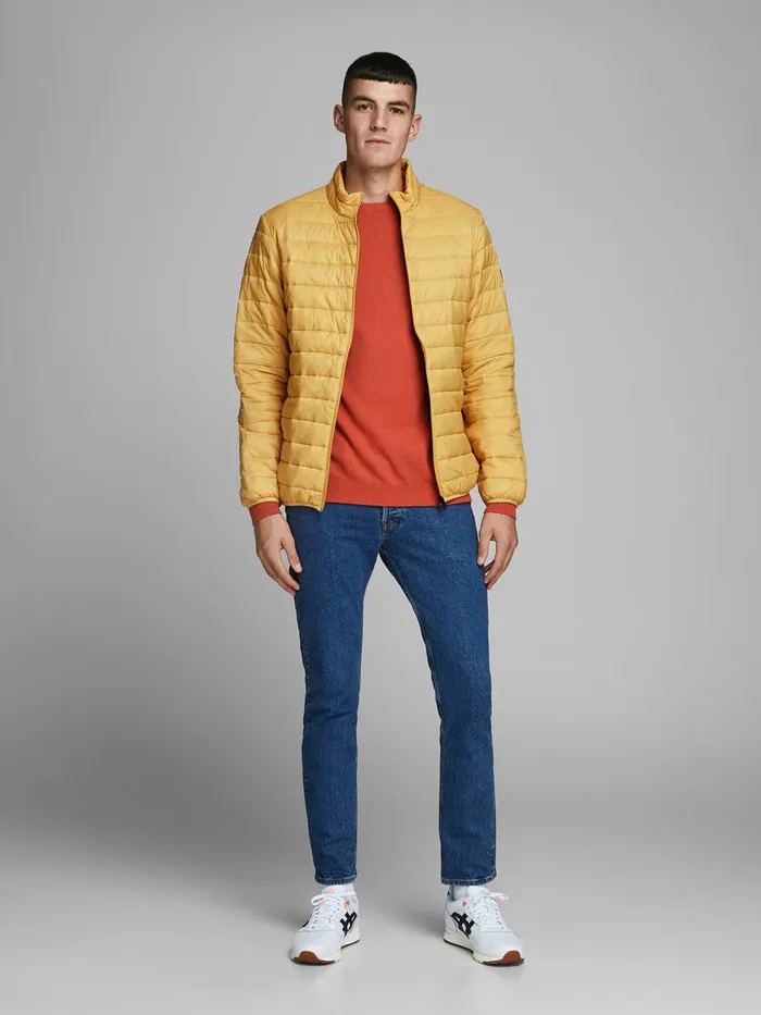 Jackets JACK and JONES Mens HIGH COLLAR PUFFER JACKET Yellow Yolk Yellow