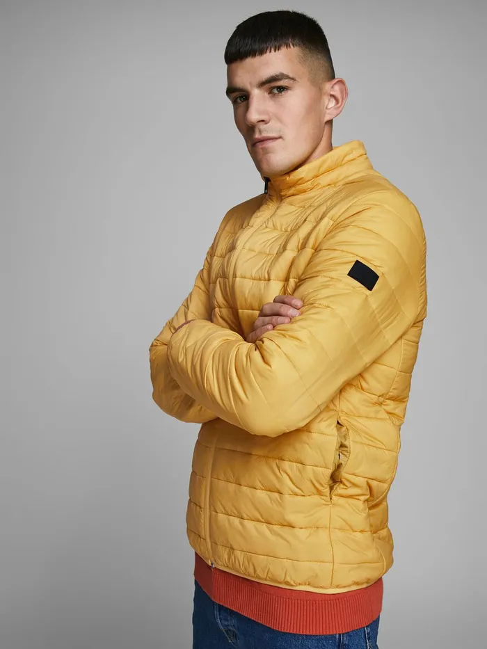 Jackets JACK and JONES Mens HIGH COLLAR PUFFER JACKET Yellow Yolk Yellow