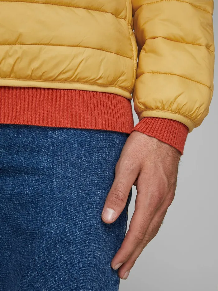 Jackets JACK and JONES Mens HIGH COLLAR PUFFER JACKET Yellow Yolk Yellow