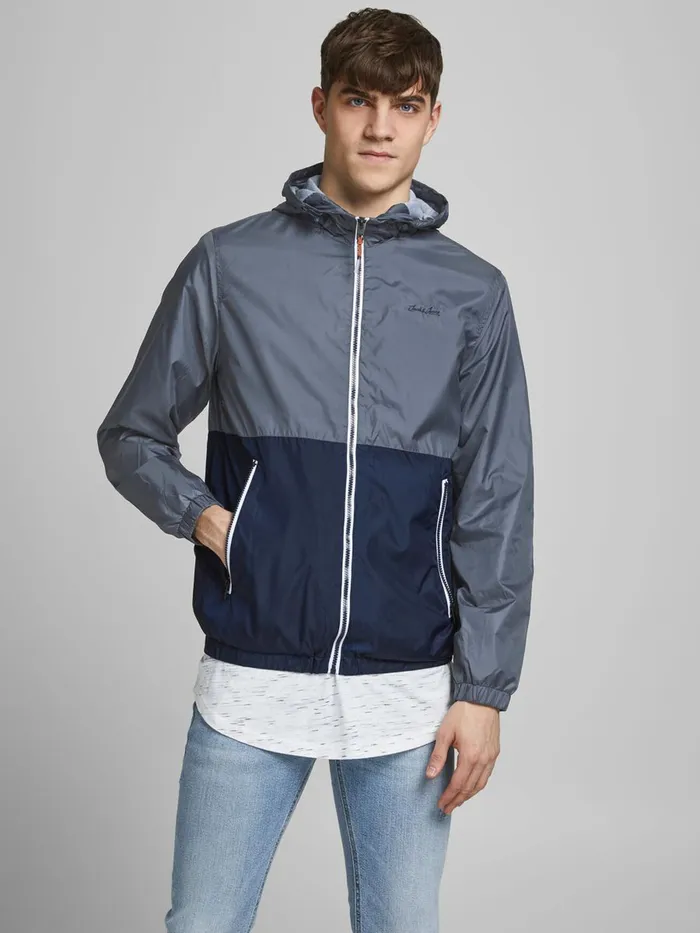 Jackets JACK and JONES Mens HOODED LIGHTWEIGHT JACKET Blue Ombre Blue
