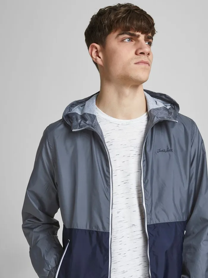 Jackets JACK and JONES Mens HOODED LIGHTWEIGHT JACKET Blue Ombre Blue