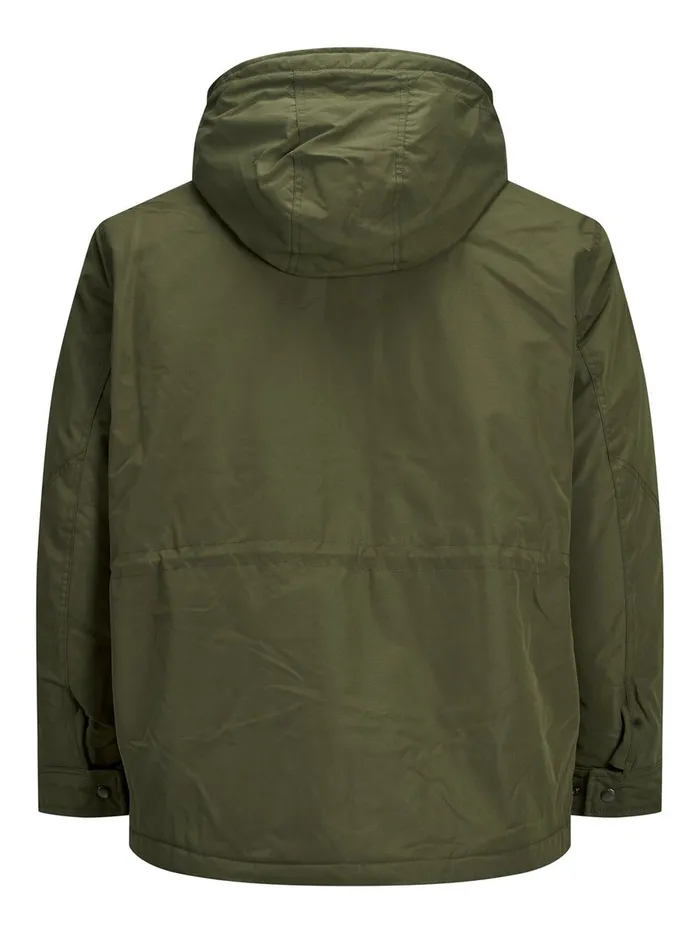 Jackets JACK and JONES Mens HOODED PLUS SIZE PARKA Green Olive Night