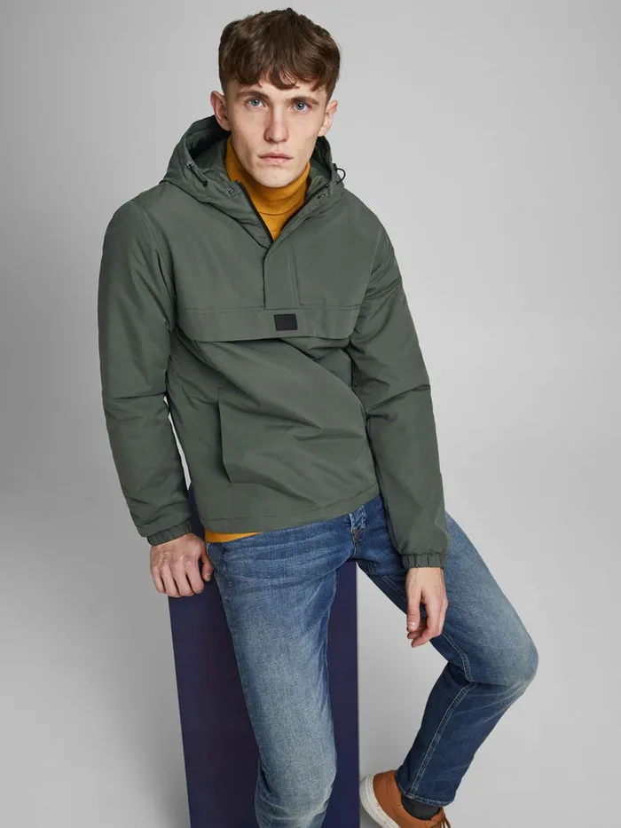 Jackets JACK and JONES Mens LIGHT ANORAK Green Forest Night
