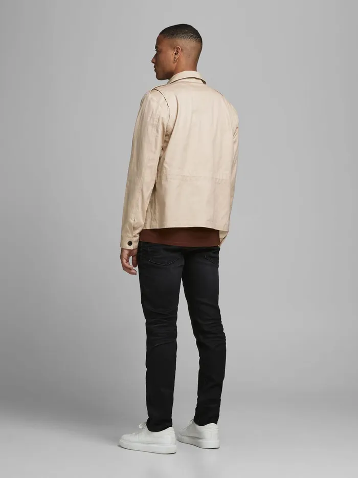 Jackets JACK and JONES Mens UTILITY COTTON JACKET Beige White Pepper