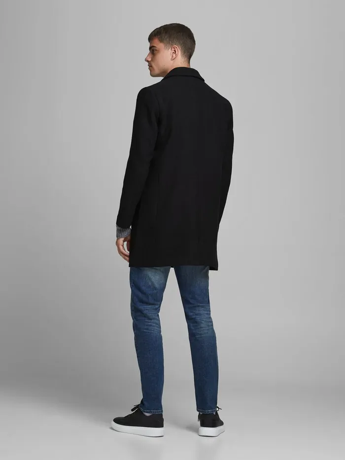 Jackets JACK and JONES Mens WOOL BLEND COAT Black Black