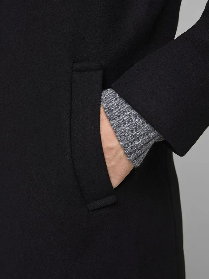 Jackets JACK and JONES Mens WOOL BLEND COAT Black Black