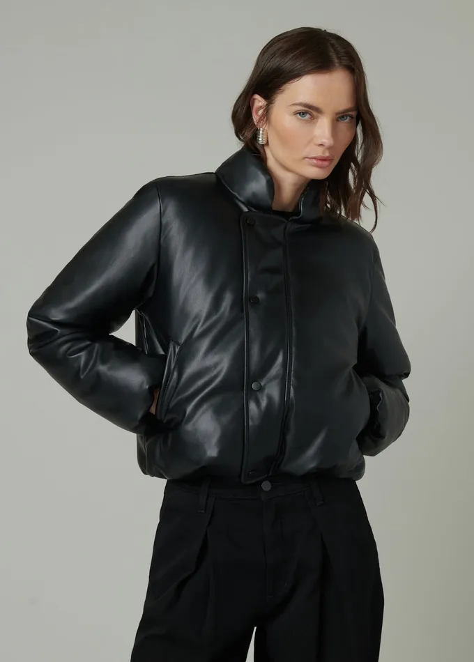 Jackets Outerwear Women Joe8217s Jeans THE KIKI VEGAN LEATHER BOMBER JACKET Black
