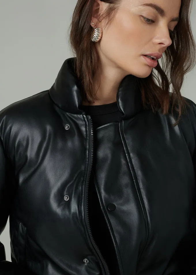 Jackets Outerwear Women Joe8217s Jeans THE KIKI VEGAN LEATHER BOMBER JACKET Black