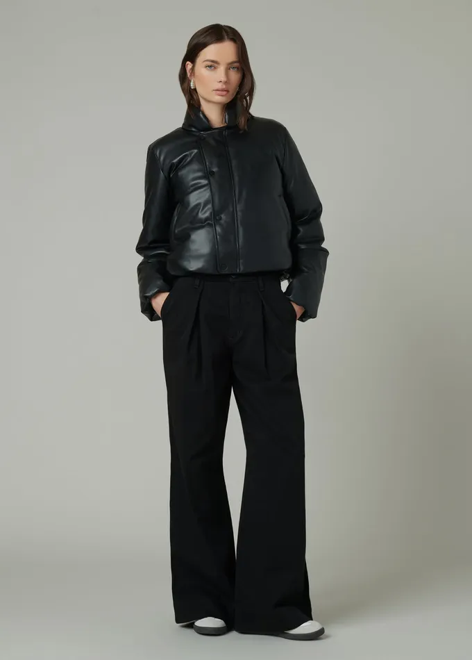 Jackets Outerwear Women Joe8217s Jeans THE KIKI VEGAN LEATHER BOMBER JACKET Black