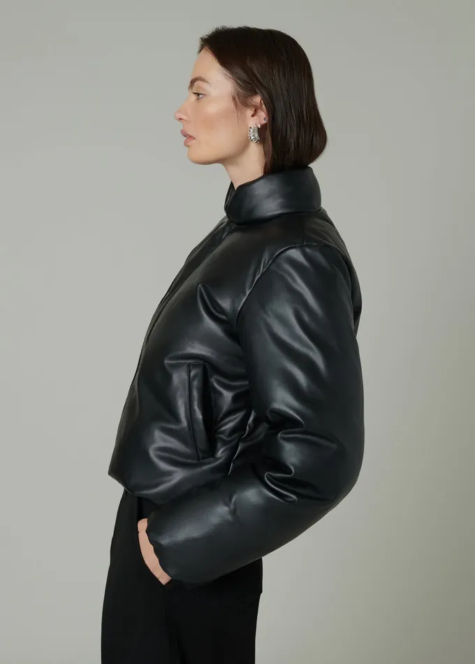 Jackets Outerwear Women Joe8217s Jeans THE KIKI VEGAN LEATHER BOMBER JACKET Black
