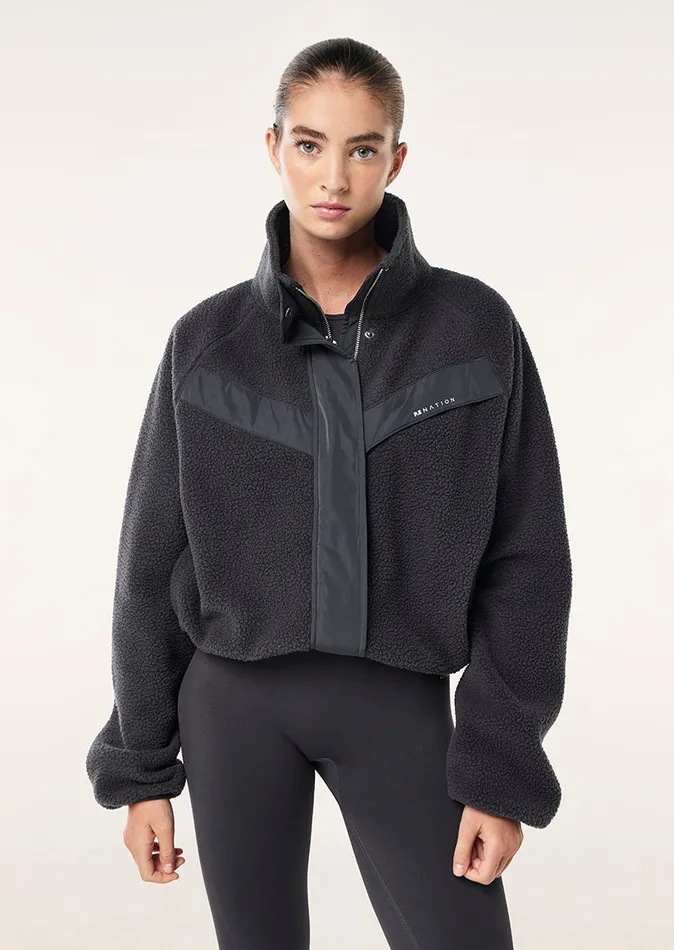 Jackets SHELTER SHERPA JACKET IN ASPHALT 8211 PE Nation Women