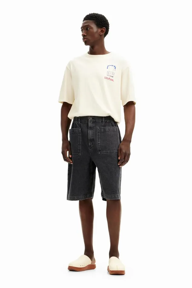 Jeans And Trousers Men Desigual Denim Shorts With Pockets Blue