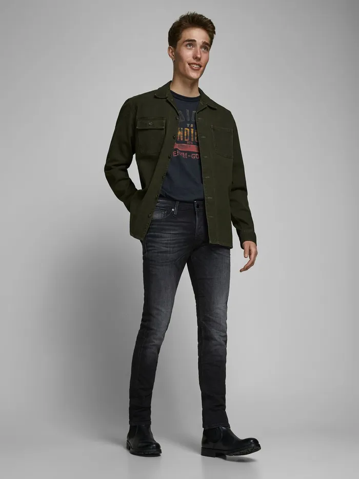 Jeans JACK and JONES Mens GLENN ICON 557 50SPS SLIM FIT JEANS Blue Black Denim