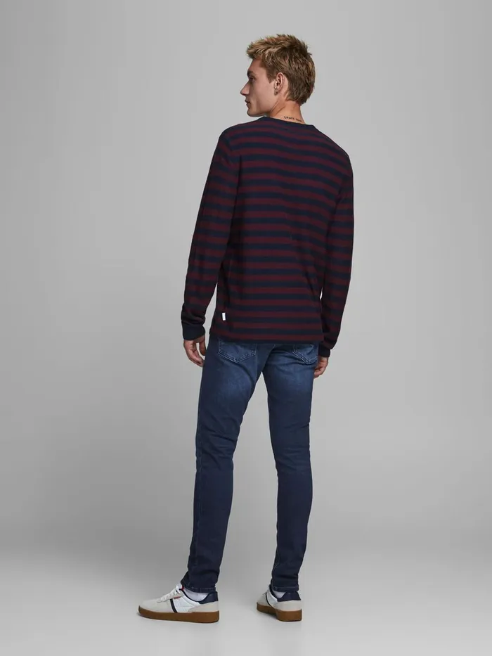 Jeans JACK and JONES Mens GLENN ORIGIANL GE 011 INDIGO KNIT SLIM FIT JEANS Blue Blue Denim