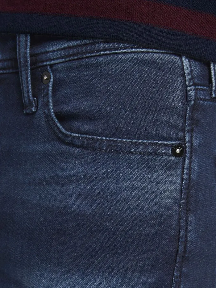 Jeans JACK and JONES Mens GLENN ORIGIANL GE 011 INDIGO KNIT SLIM FIT JEANS Blue Blue Denim