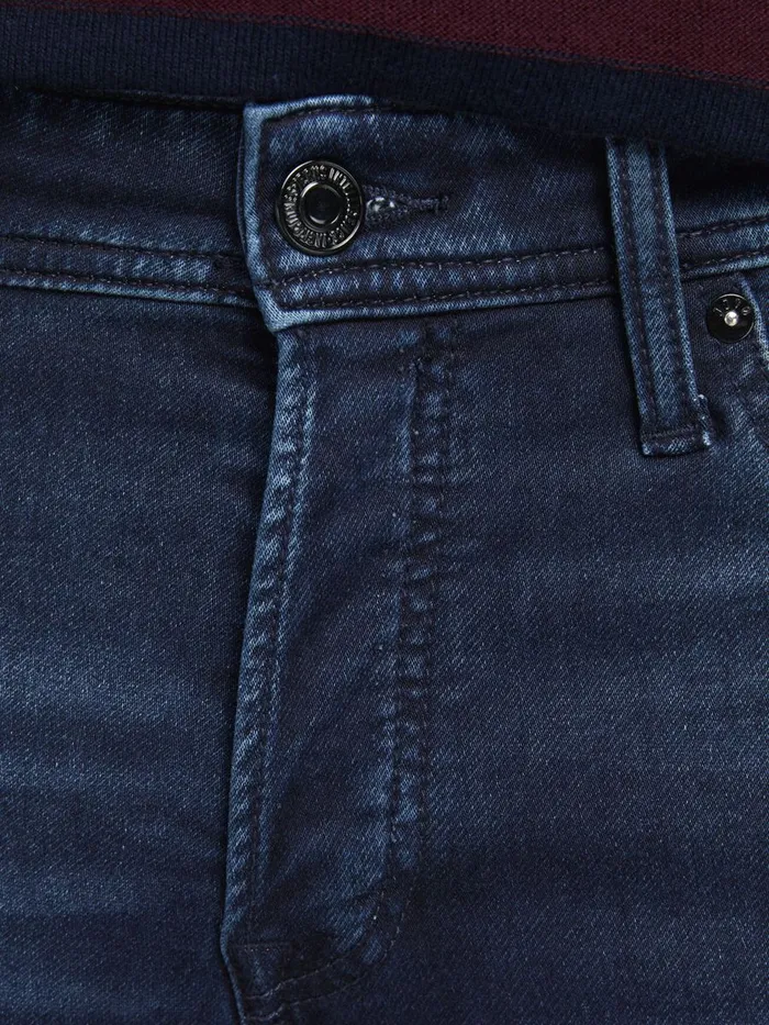 Jeans JACK and JONES Mens GLENN ORIGIANL GE 011 INDIGO KNIT SLIM FIT JEANS Blue Blue Denim