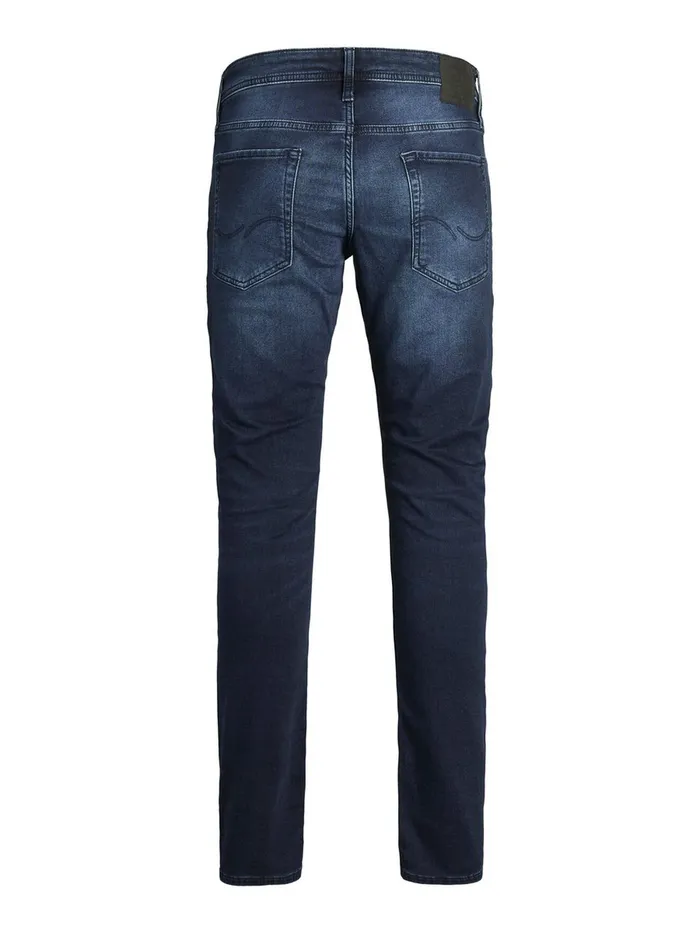 Jeans JACK and JONES Mens GLENN ORIGIANL GE 011 INDIGO KNIT SLIM FIT JEANS Blue Blue Denim