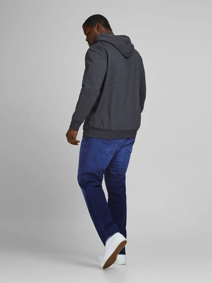 Jeans JACK and JONES Mens GLENN ORIGINAL GE 106 INDIGO KNIT PLUS SIZE SLIM FIT JEANS Blue Black Denim