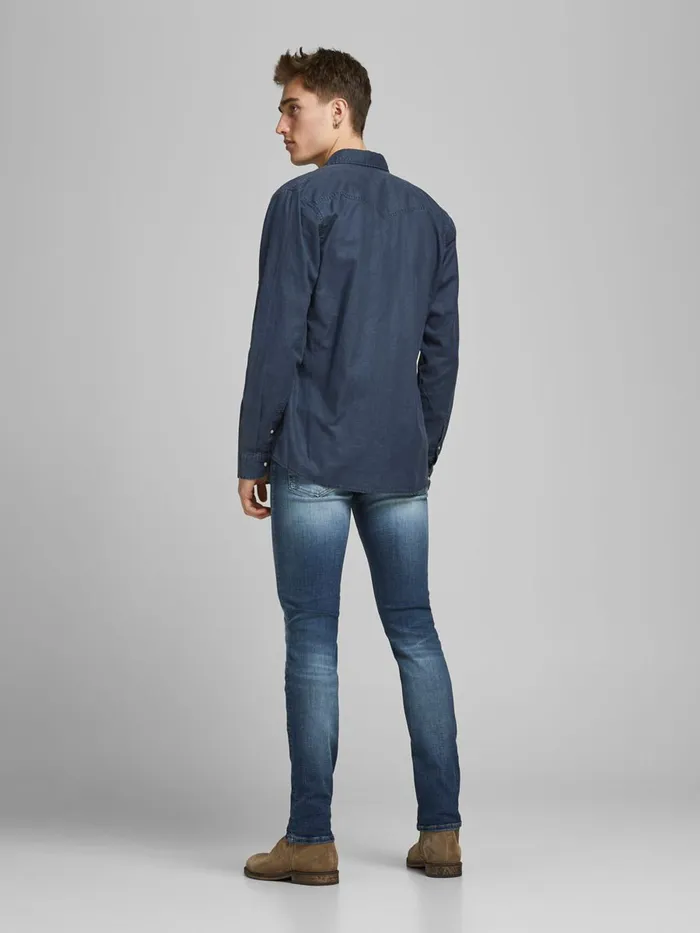 Jeans JACK and JONES Mens GLENN ORIGINAL JOS 631 SLIM FIT JEANS Blue Blue Denim