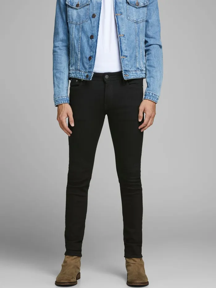 Jeans JACK and JONES Mens LIAM ORIGINAL AM 009 SKINNY FIT JEANS Black Black Denim