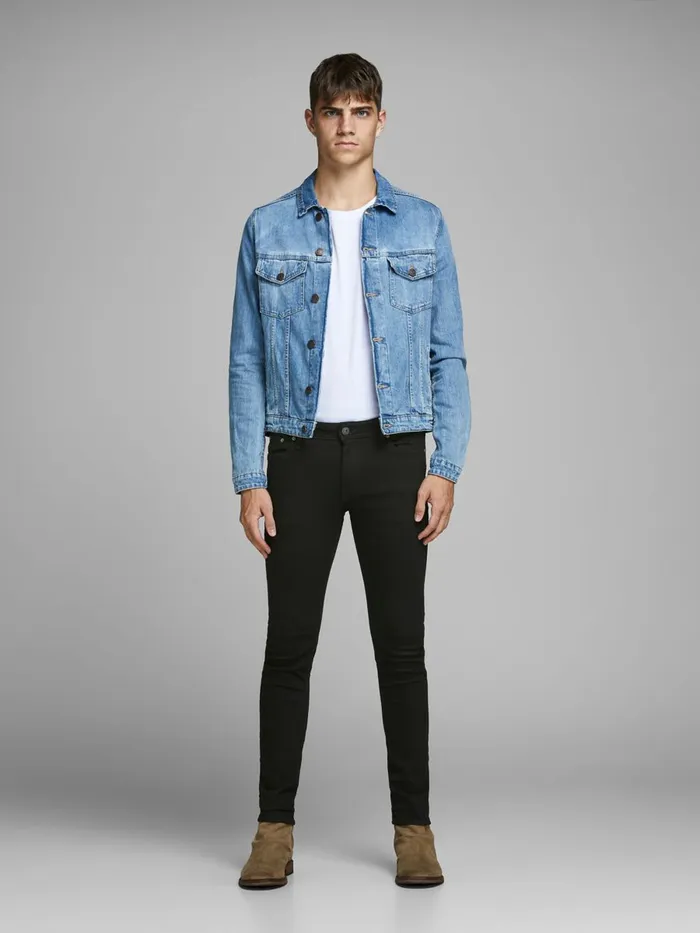 Jeans JACK and JONES Mens LIAM ORIGINAL AM 009 SKINNY FIT JEANS Black Black Denim