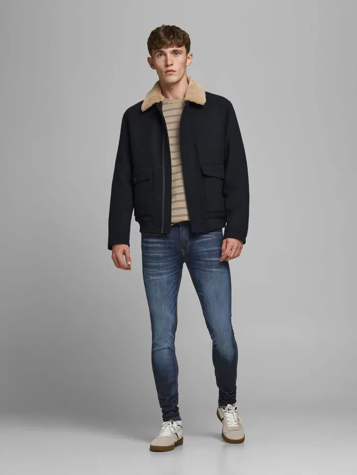 Jeans JACK and JONES Mens LIAM ORIGINAL JOS 991 SKINNY FIT JEANS Blue Blue Denim