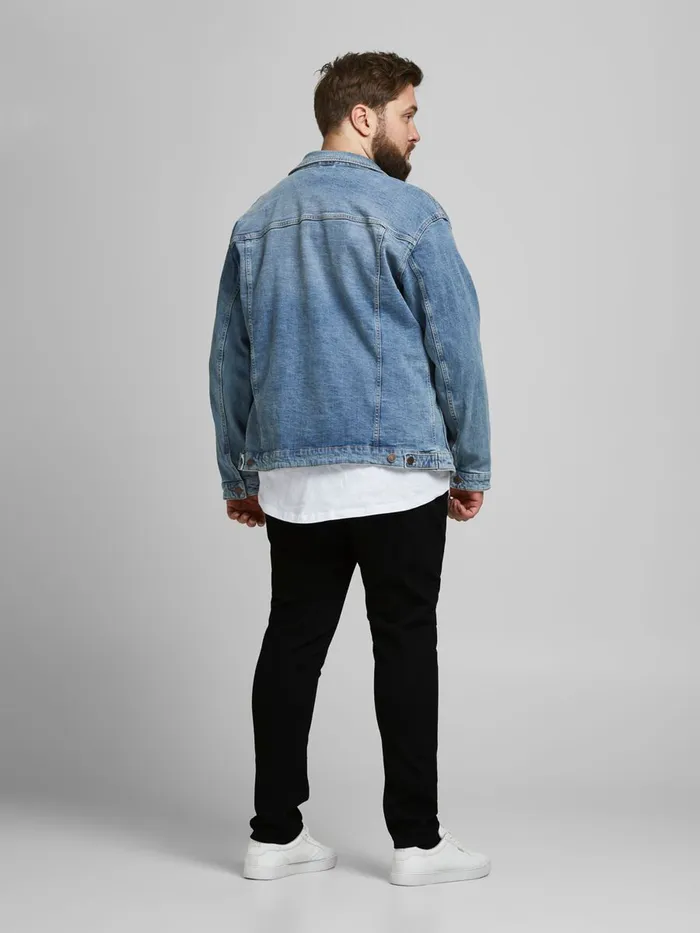 Jeans JACK and JONES Mens LIAM ORIGINAL NA 029 PLUS SIZE SKINNY FIT JEANS Black Black Denim