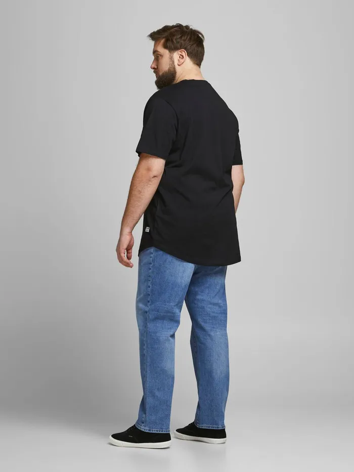 Jeans JACK and JONES Mens MIKE ICON AM 207 PLUS SIZE COMFORT FIT JEANS Blue Blue Denim