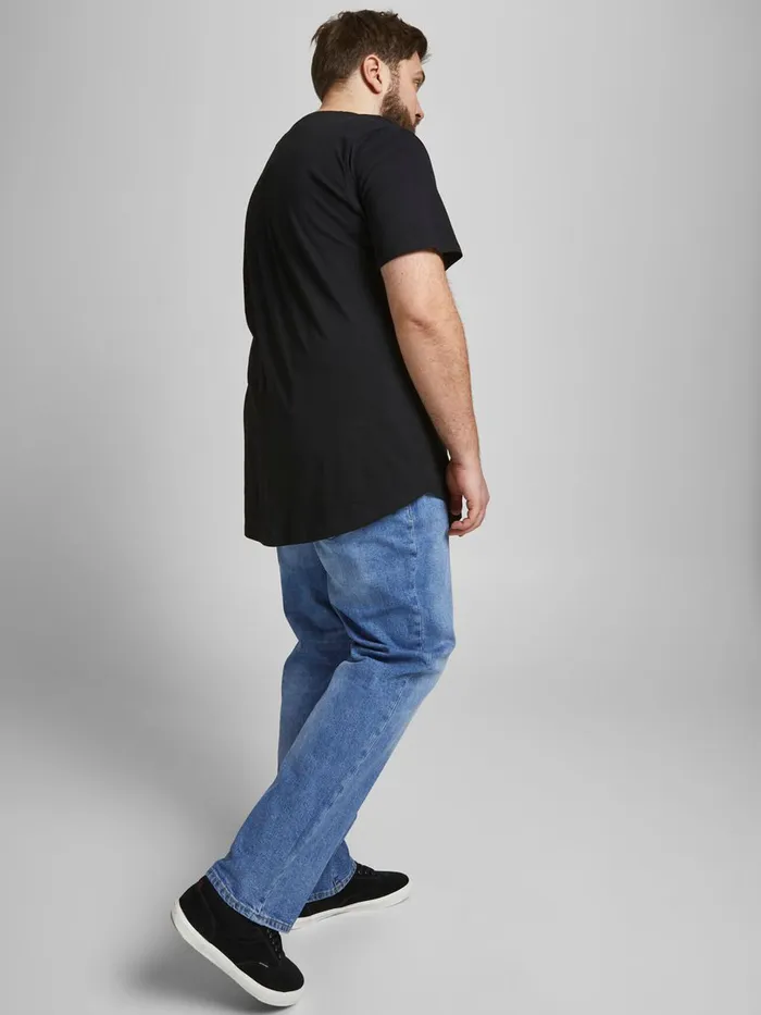 Jeans JACK and JONES Mens MIKE ICON AM 207 PLUS SIZE COMFORT FIT JEANS Blue Blue Denim