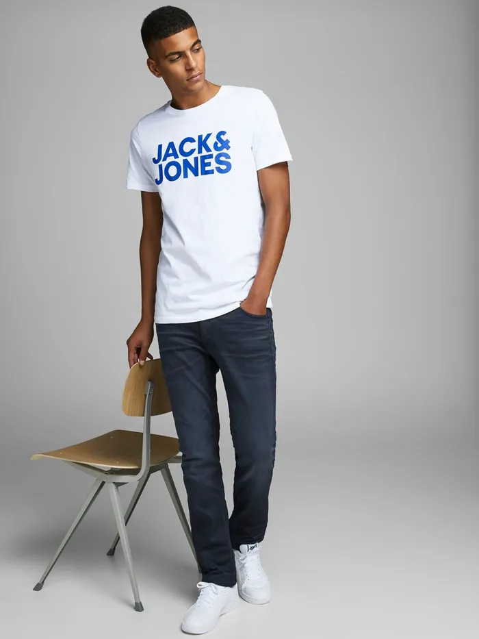 Jeans JACK and JONES Mens TIM ORIGINAL JJ 130 SLIMSTRAIGHT FIT JEANS Blue Blue Denim