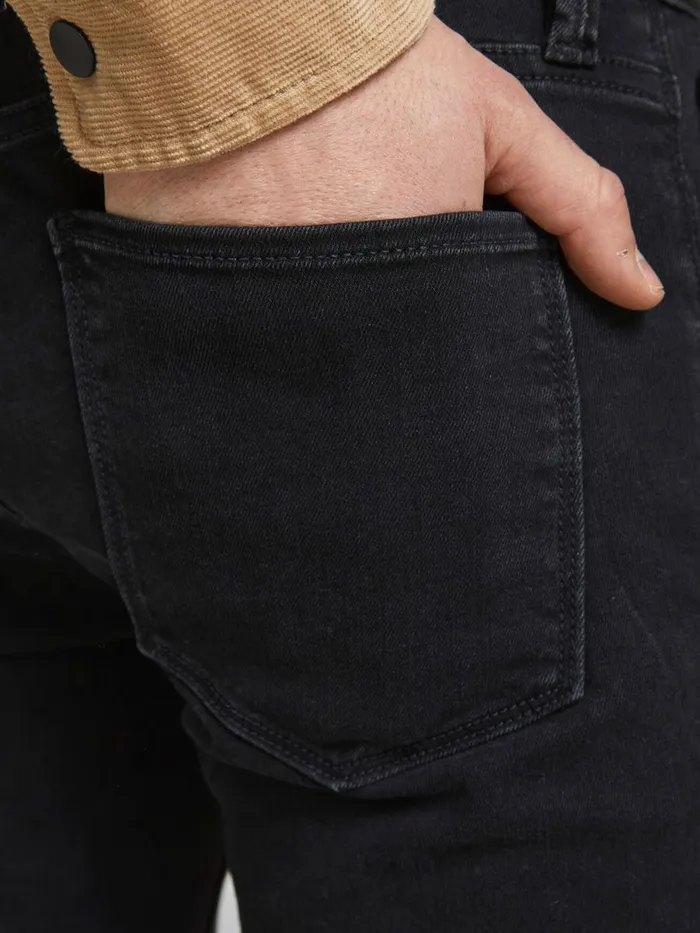 Jeans JACK and JONES Mens TIM VINTAGE AM 066 LID SLIMSTRAIGHT FIT JEANS Black Black Denim