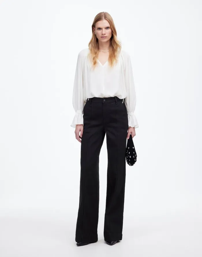 Jeans Women Madewell SuperwideLeg Trouser Jeans Black Rinse Wash