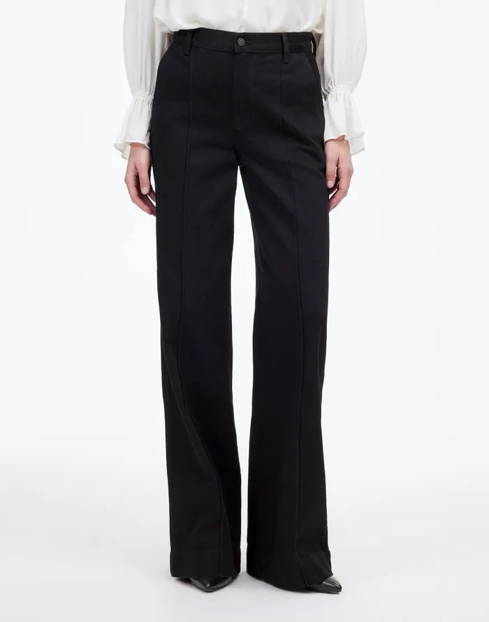 Jeans Women Madewell SuperwideLeg Trouser Jeans Black Rinse Wash