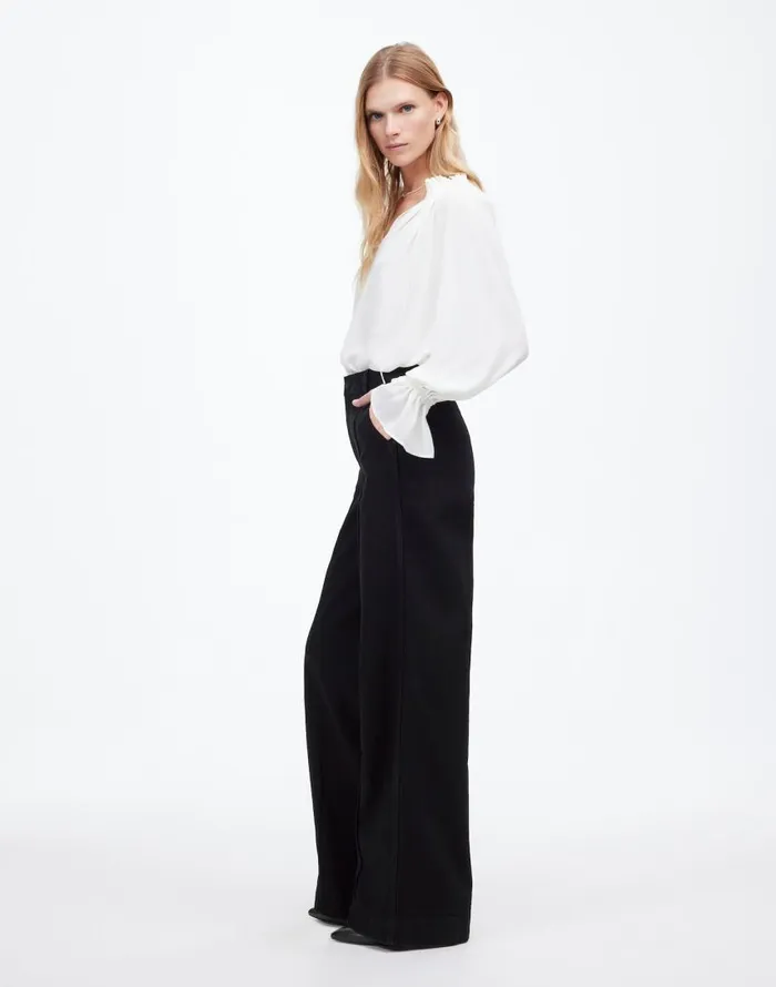 Jeans Women Madewell SuperwideLeg Trouser Jeans Black Rinse Wash
