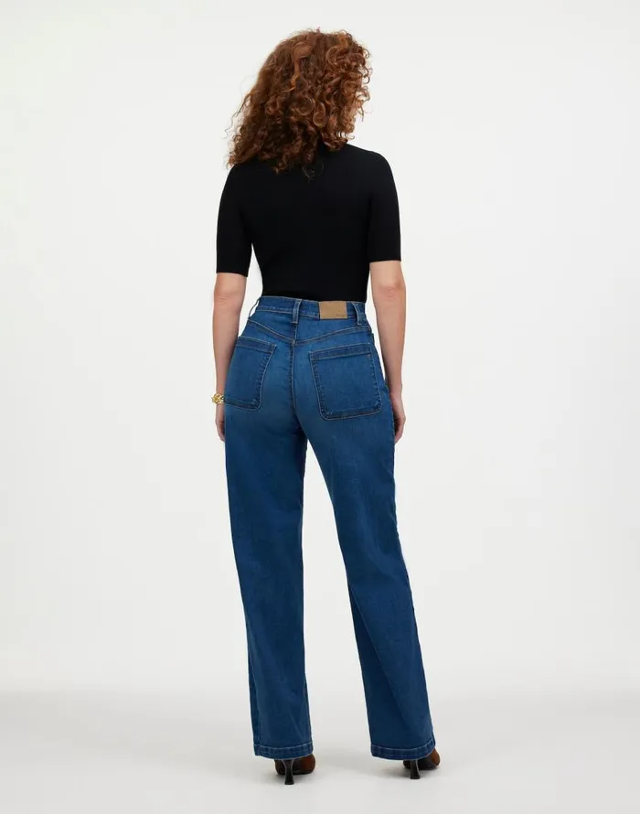 Jeans Women Madewell The Curvy Emmett WideLeg Jean Patch Pocket Edition Allentown Wash