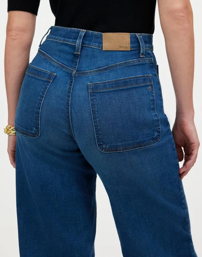 Jeans Women Madewell The Curvy Emmett WideLeg Jean Patch Pocket Edition Allentown Wash