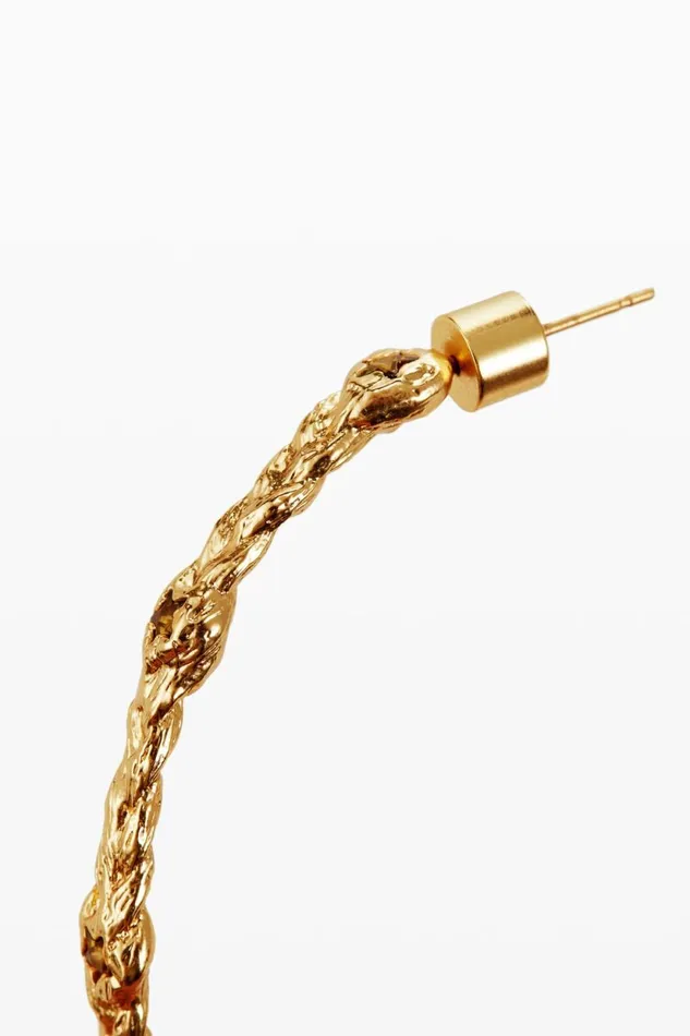 Jewelry Women Desigual Zalio Goldplated Braided Hoop Earrings Materialfinishes
