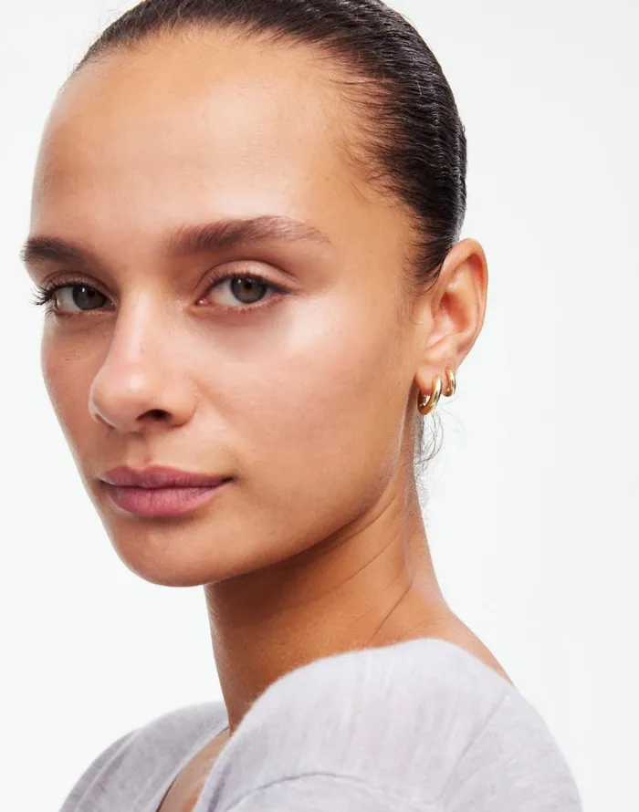 Jewelry Women Madewell Double Huggie Hoop Earrings Pale Gold