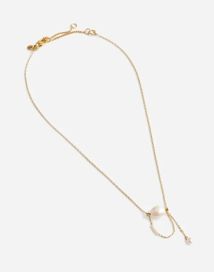 Jewelry Women Madewell Freshwater Pearl Drop Necklace Vintage Gold