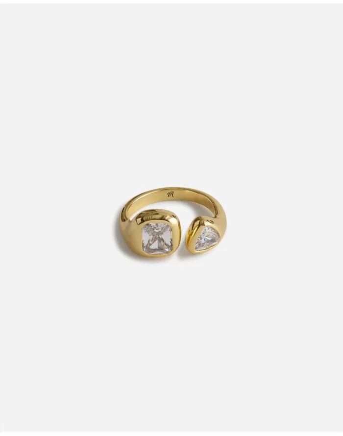 Jewelry Women Madewell MixedCut Crystal Open Ring Pale Gold