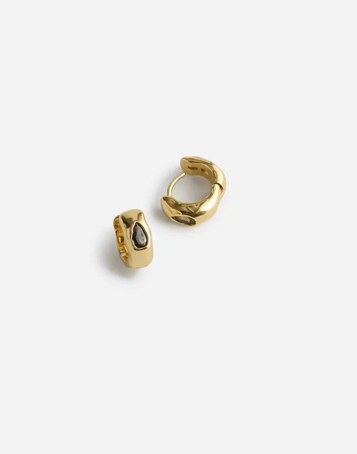 Jewelry Women Madewell Molten Gem Small Hoop Earrings Pale Gold