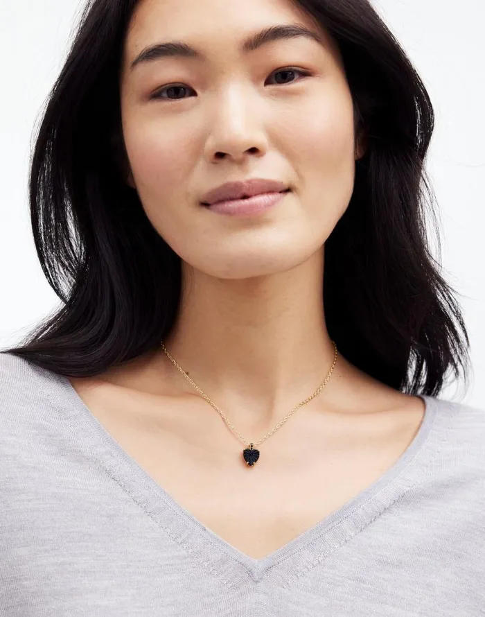 Jewelry Women Madewell Pronged Heart Pendant Necklace Pale Gold