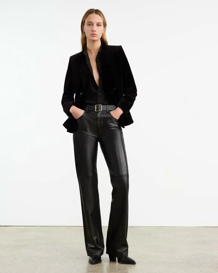JOAN LEATHER PANT Black Women Nili Lotan Pants and Shorts