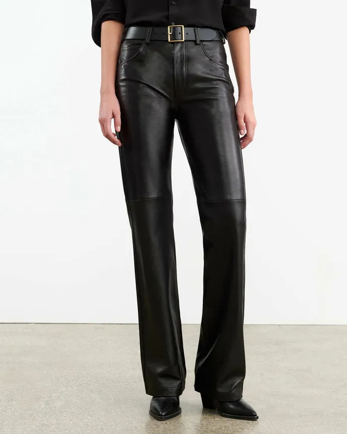 JOAN LEATHER PANT Black Women Nili Lotan Pants and Shorts