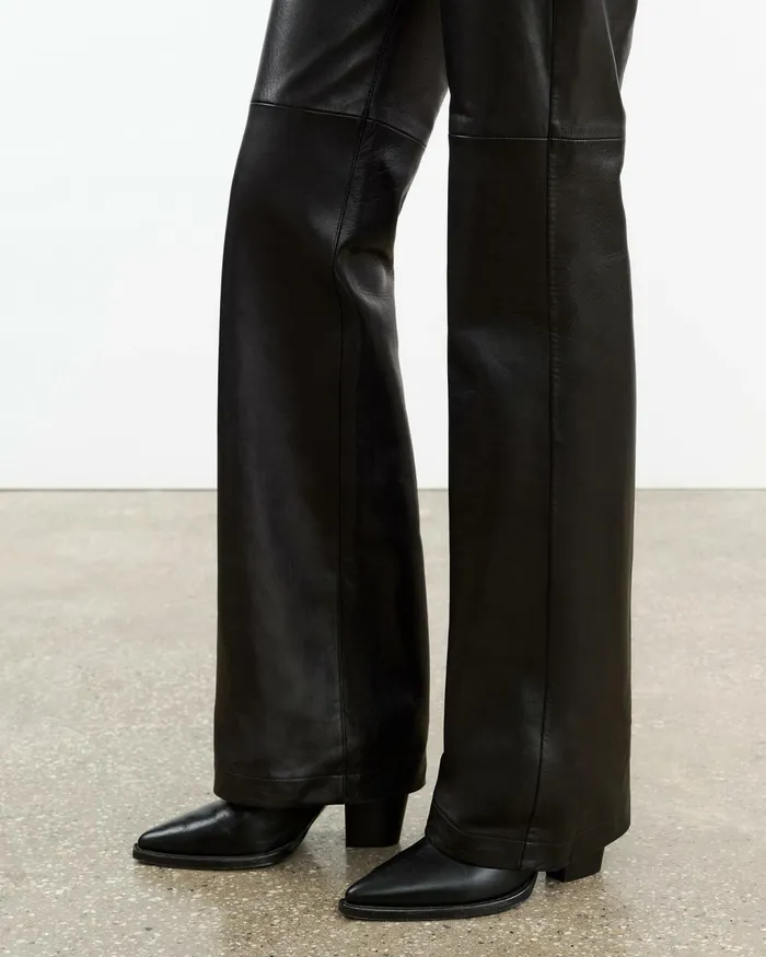 JOAN LEATHER PANT Black Women Nili Lotan Pants and Shorts