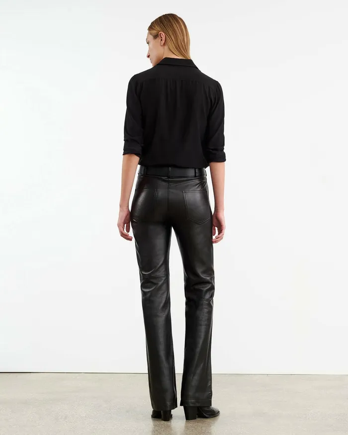 JOAN LEATHER PANT Black Women Nili Lotan Pants and Shorts