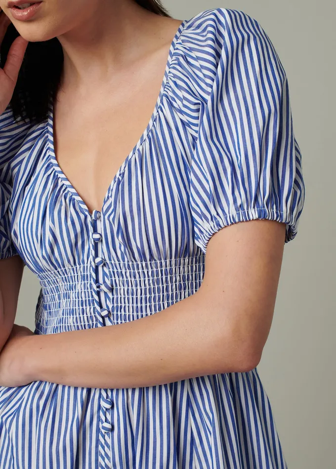 Joe8217s Jeans Dresses Jumpsuits Women THE MONET DRESS Navy White Stripe